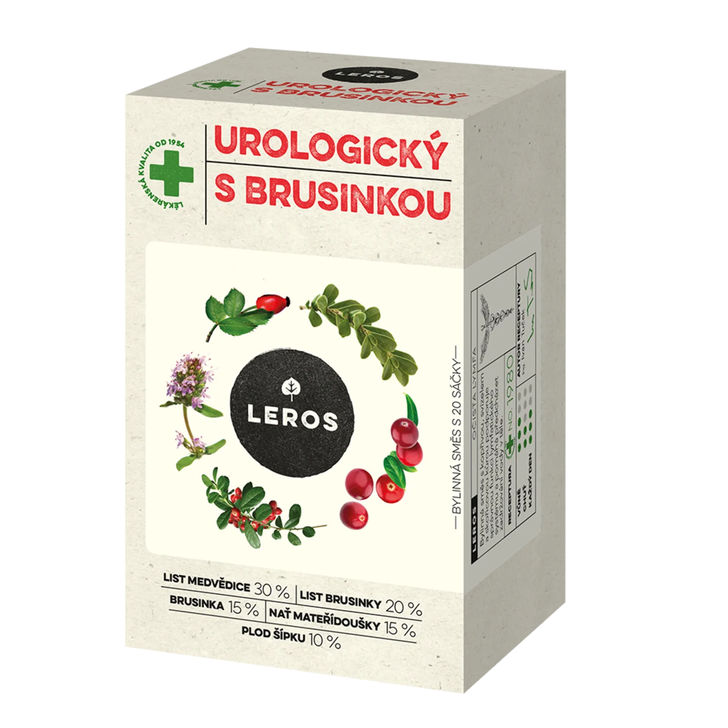 LEROS Urologischer Kräutertee mit Cranberry – Aufgussbeutel (20 x 1,5 g) – unterstützt die Gesundheit der Harnwege