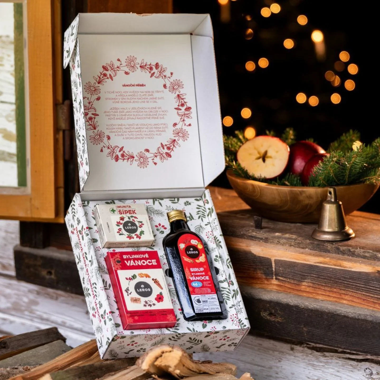 LEROS Geschenkset (3 Stück) – Kräuter-Weihnachten – Kräutersirup und 2 Teesorten