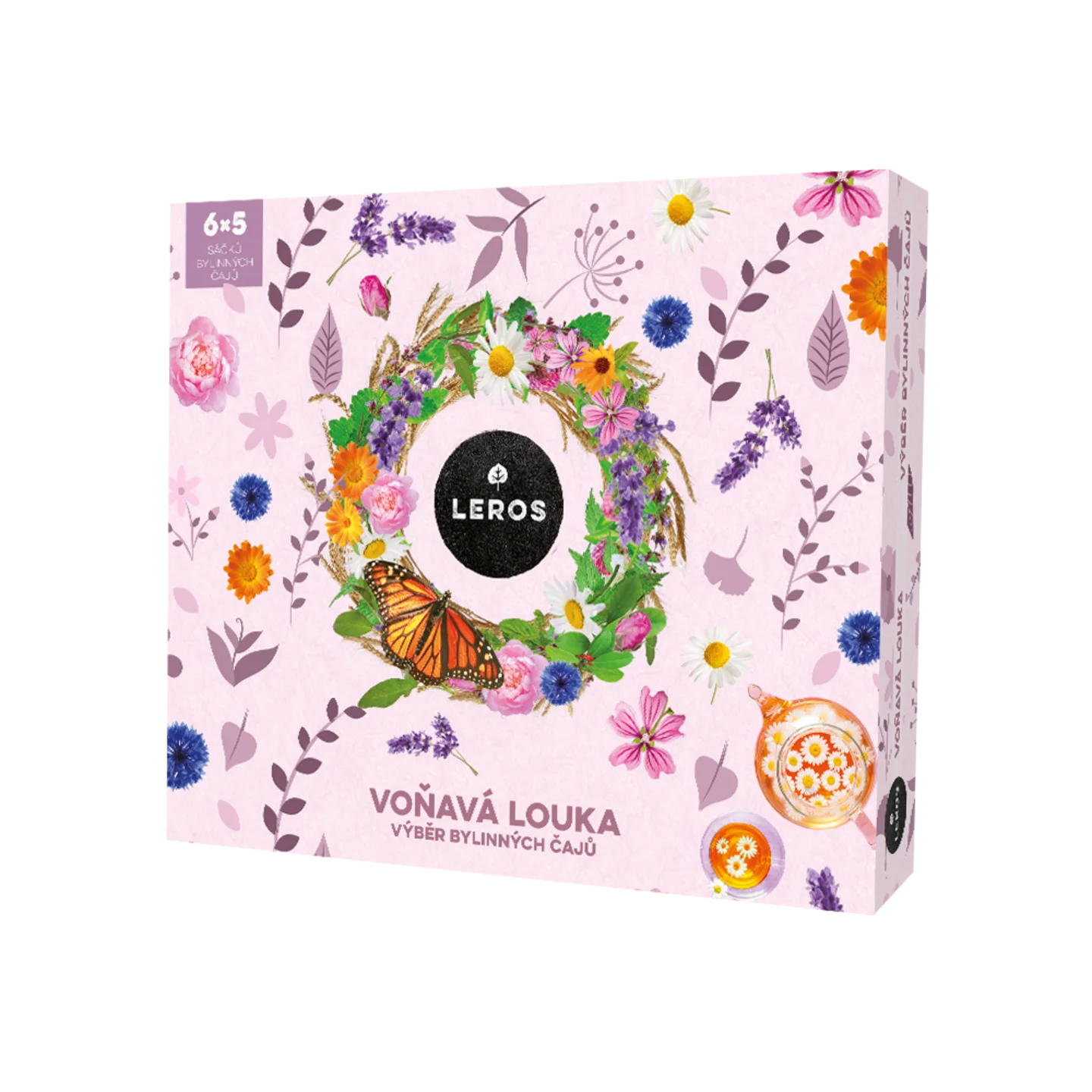 LEROS Geschenkset Kräutertees Duftende Wiese – Aufgussbeutel (6 x 5 Stk.) – 6 Kräutermischungen