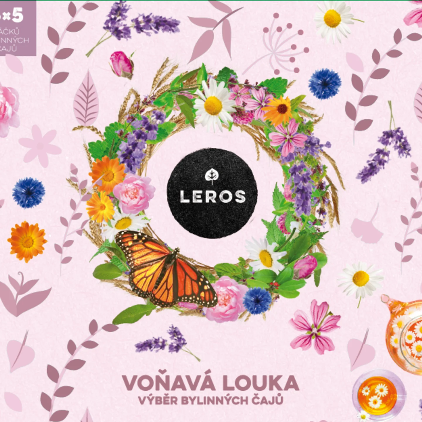 LEROS Geschenkset Kräutertees Duftende Wiese – Aufgussbeutel (6 x 5 Stk.) – 6 Kräutermischungen
