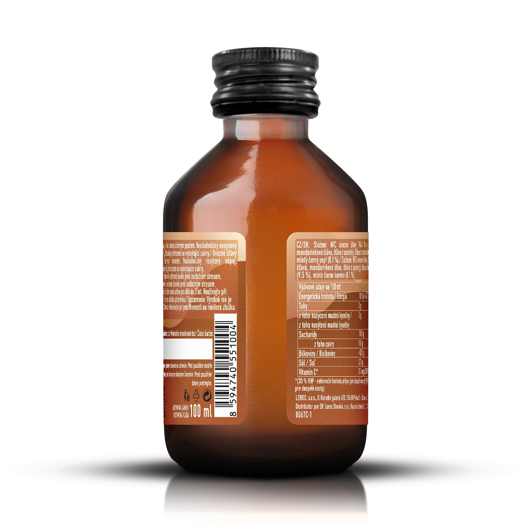 LEROS Healthy booster Kurkuma & Pfeffer Antioxidantien-Shot (100 ml) – zur Reinigung des Körpers