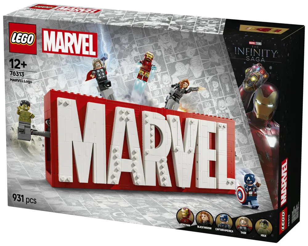 Marvel 76313 MARVEL-Logo und Minifiguren