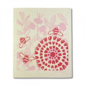 Waschbares Universaltuch - Rosa Blume - 100% kompostierbar