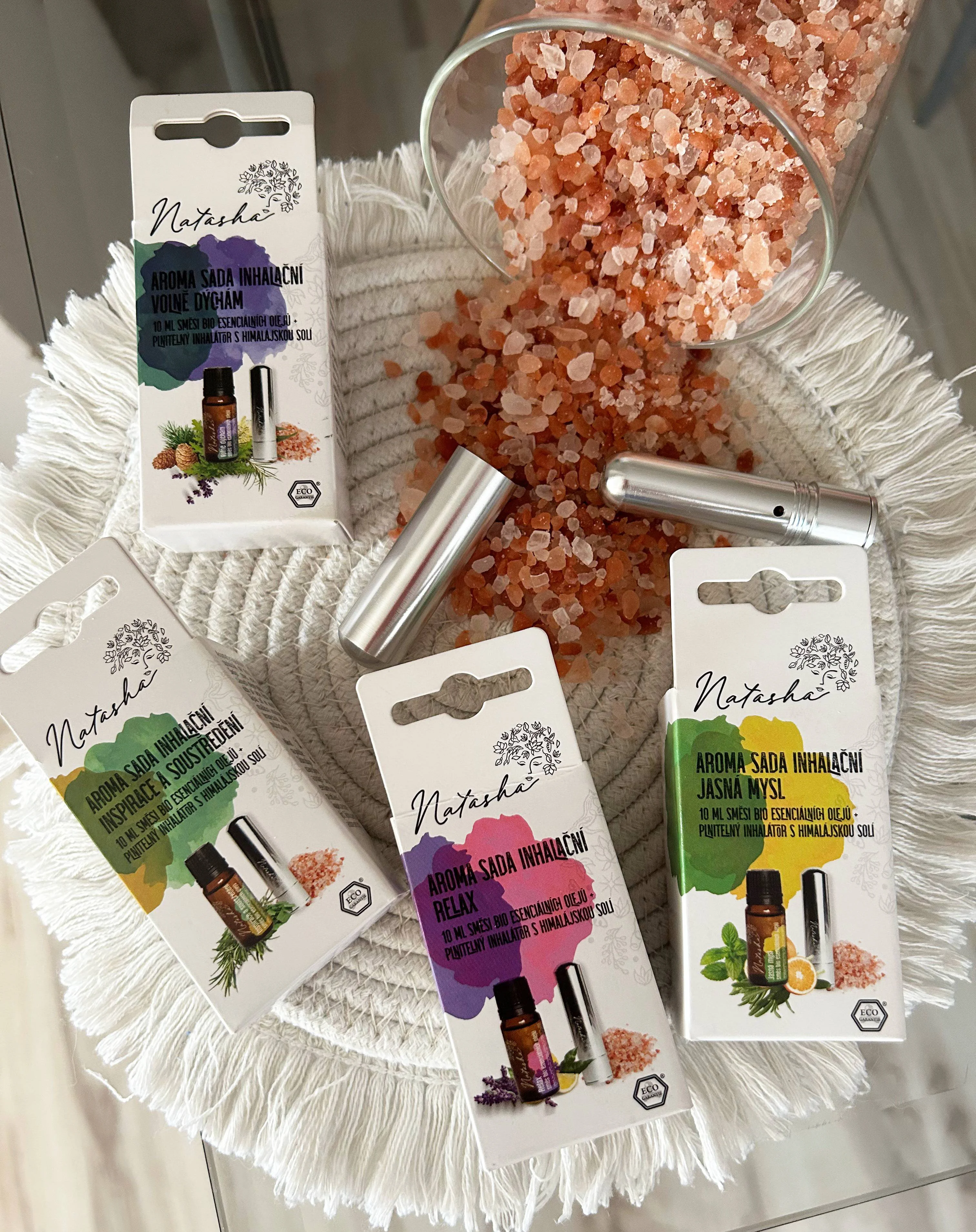 Natasha Aroma-Set mit Inhalierstift - Klarer Geist - frische Orange, Pfefferminze und Rosmarin