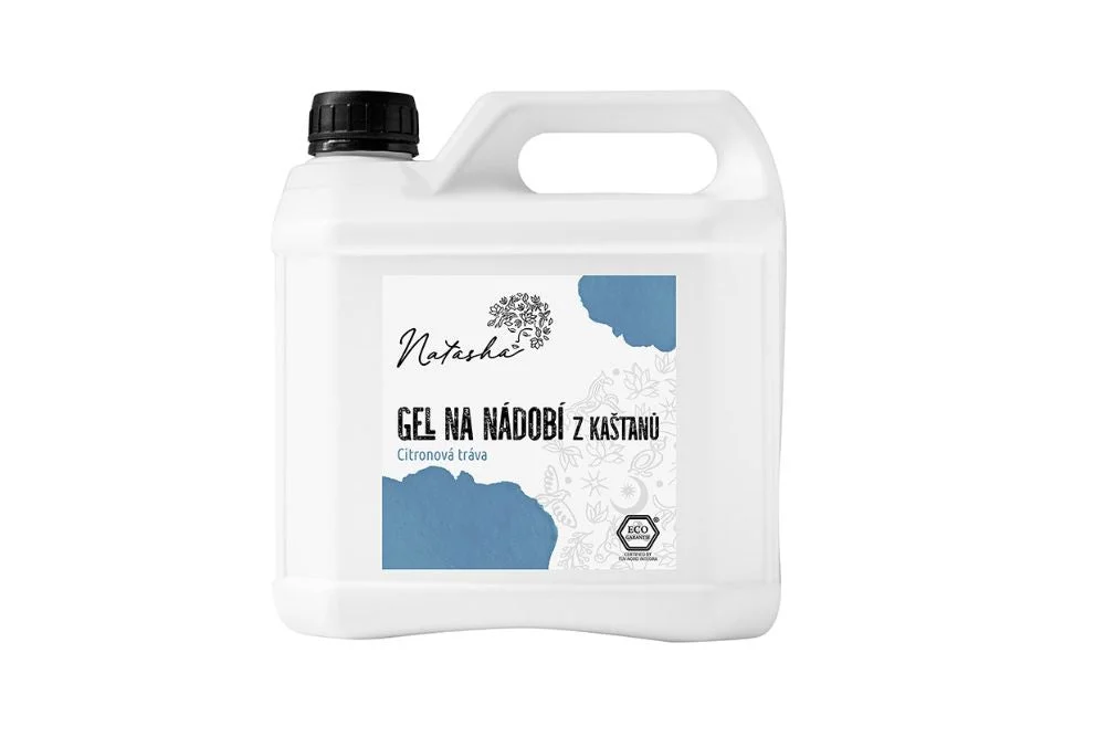 Natasha Geschirrspül-Gel aus Kastanien, Zitronengras, 3 l - kraftvoll gegen Fett, hautschonend