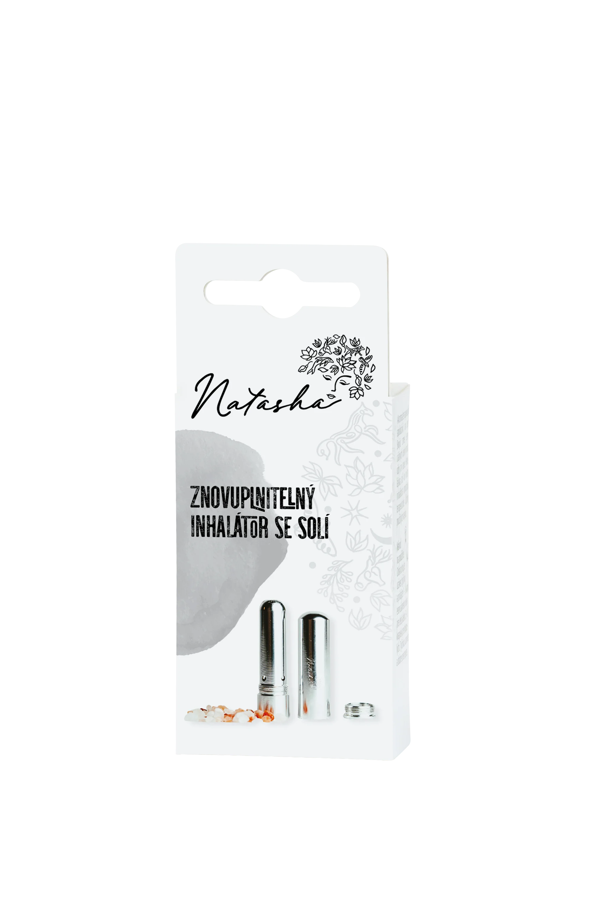 Natasha Metall-Inhalator nachfüllbar mit Salz (1 Stk.) – praktisch und elegant