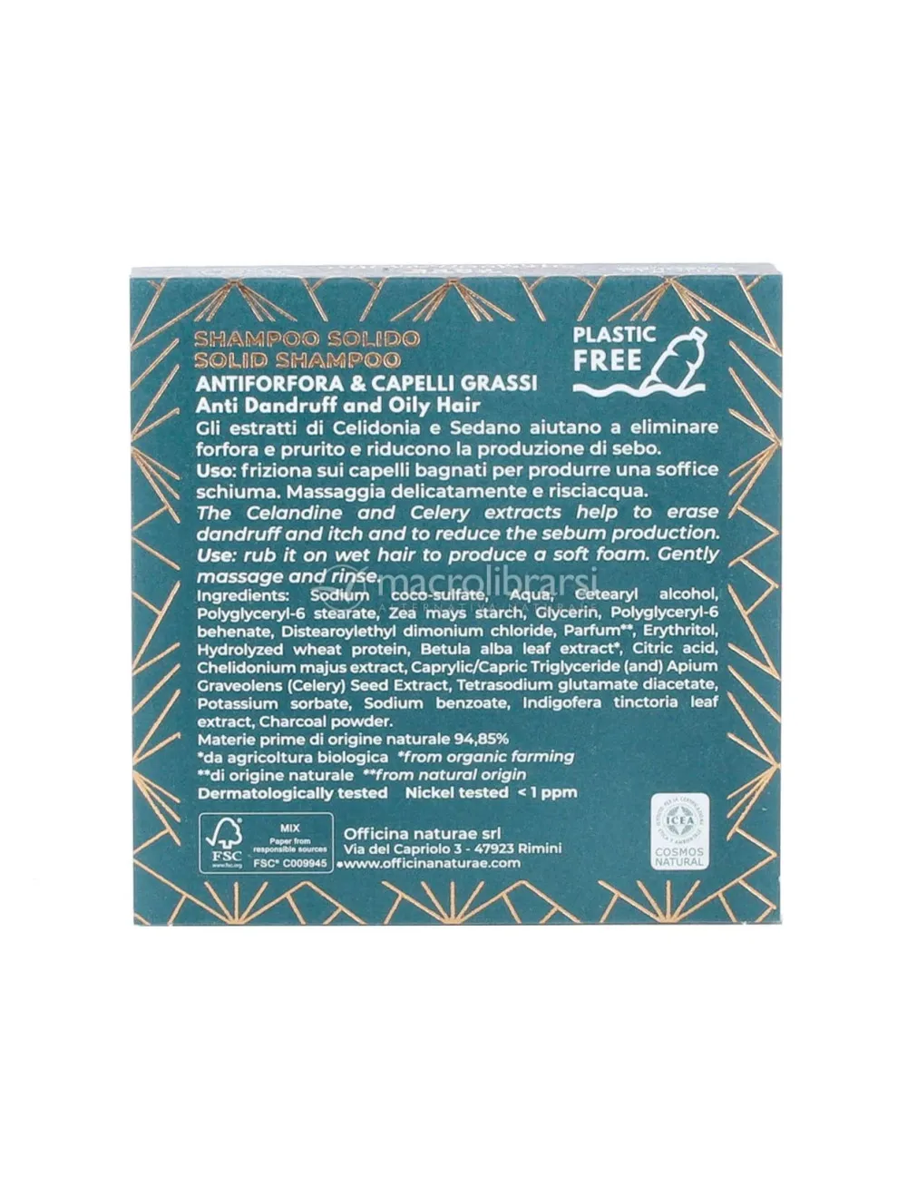 Officina Naturae Festes Anti-Schuppen-Shampoo für Männer für fettiges Haar N°02 (50 g)