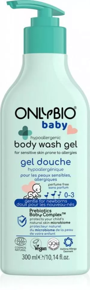 OnlyBio Hypoallergene Babywäsche (300 ml) - geeignet für Allergiker und Atopiker