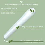 Organyc Tampons mit Applikator Regular (16 Stück) - 100% Bio-Baumwolle, 2 Tropfen