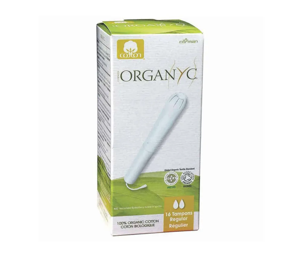 Organyc Tampons mit Applikator Regular (16 Stück) - 100% Bio-Baumwolle, 2 Tropfen