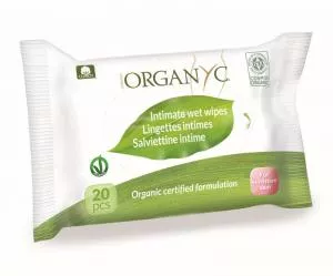 Organyc BIO Feuchttücher für die Intimhygiene (20 Stück) - 100% Bio-Baumwolle