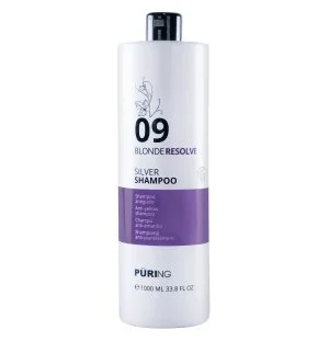 PURING 09 BlondeResolve Silver Shampoo neutralisierendes Shampoo für blondes, graues und blondiertes Haar