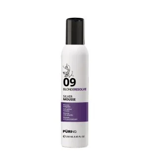 PURING 09 BlondeResolve Silver Mousse Leave-in-Neutralisierungsschaum für blondes, graues und blondiertes Haar