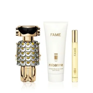 Paco Rabanne Fame Eau de Parfum für Damen 50 ml + EDP Mini 10 ml + Body Lotion