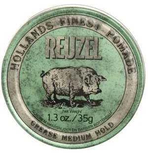 REUZEL Styling Green Pomade Grease Medium Hold Haarpomade mit mittlerem Halt und Glanz 35 g für Herren