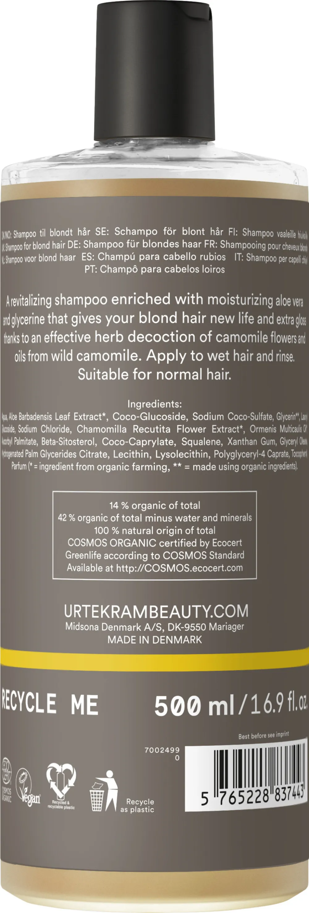 Urtekram Kamillenshampoo 500ml BIO, VEG
