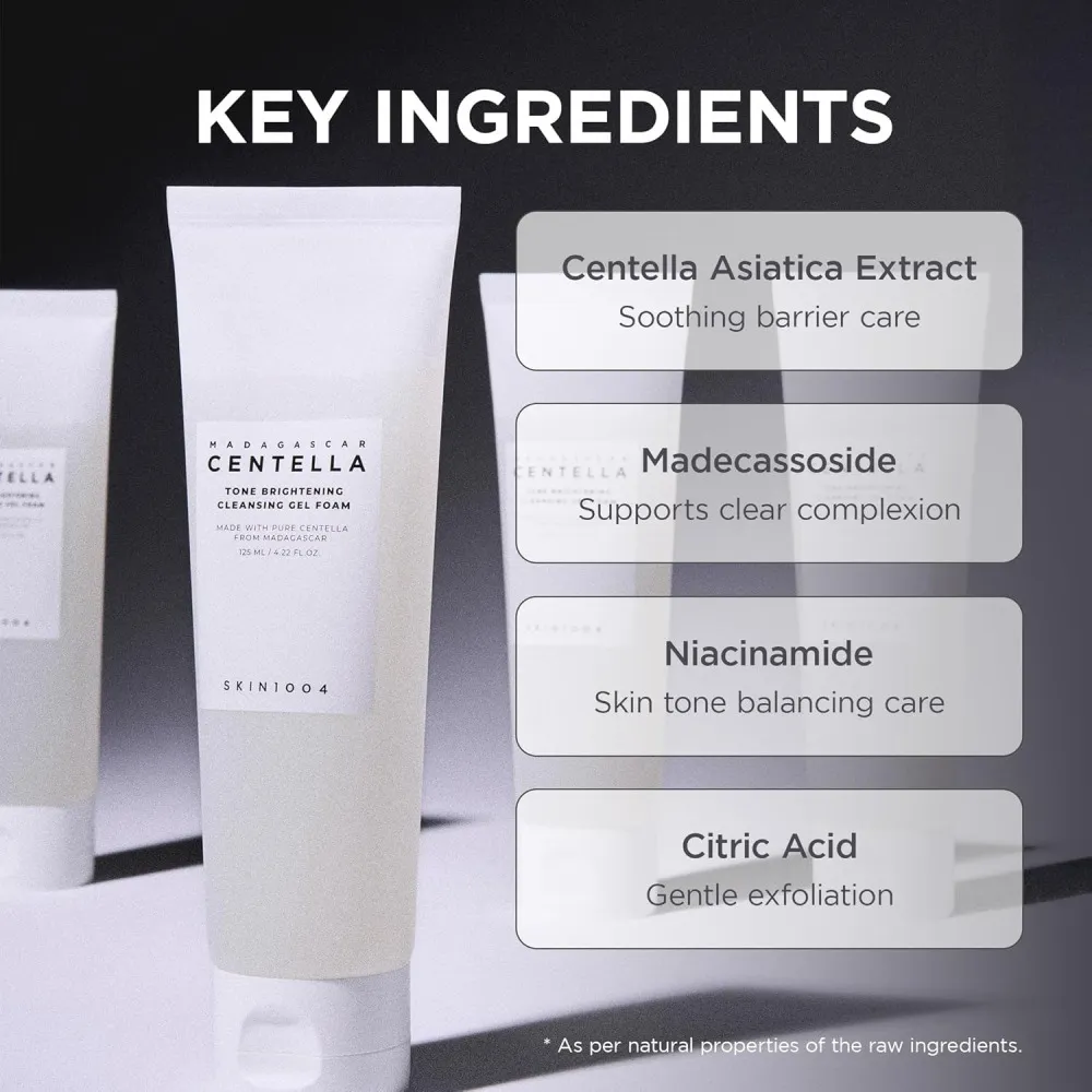 Madagascar Centella Tone Brightening Cleansing Gel Foam schäumendes Reinigungsgel für Aufhellung und Feuchtigkeit 125 ml