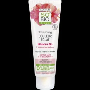 SO’BiO étic Shampoo für gefärbtes und gesträhntes Haar mit Bio-Hibiskus (250 ml) - bewahrt die Farbbrillanz