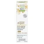 SO’BiO étic Anti-Age Precieux Argan Creme für die Augen- und Lippenpartie BIO (15 ml) - ideal für reife Haut