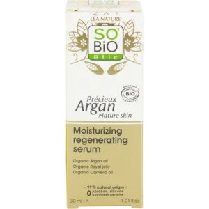 SO’BiO étic Anti-Age Precieux Argan Sérum feuchtigkeitsspendend und regenerierend GOLD BIO (30 ml) – mit Hyaluronsäure