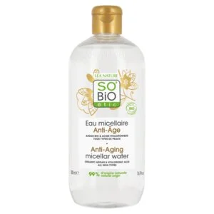 SO’BiO étic Anti-Age Precieux Argan Anti-Age Mizellenwasser mit Hyaluron BIO (500 ml) – mit Hyaluronsäure