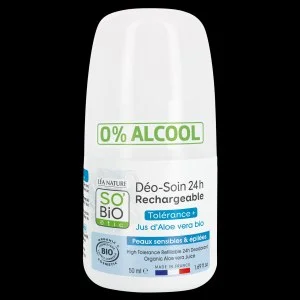 SO’BiO étic Deodorant Roll-on 24h - Tolerance+ mit Bio-Aloe Vera (50 ml) - wirksam bis zu 24 Stunden