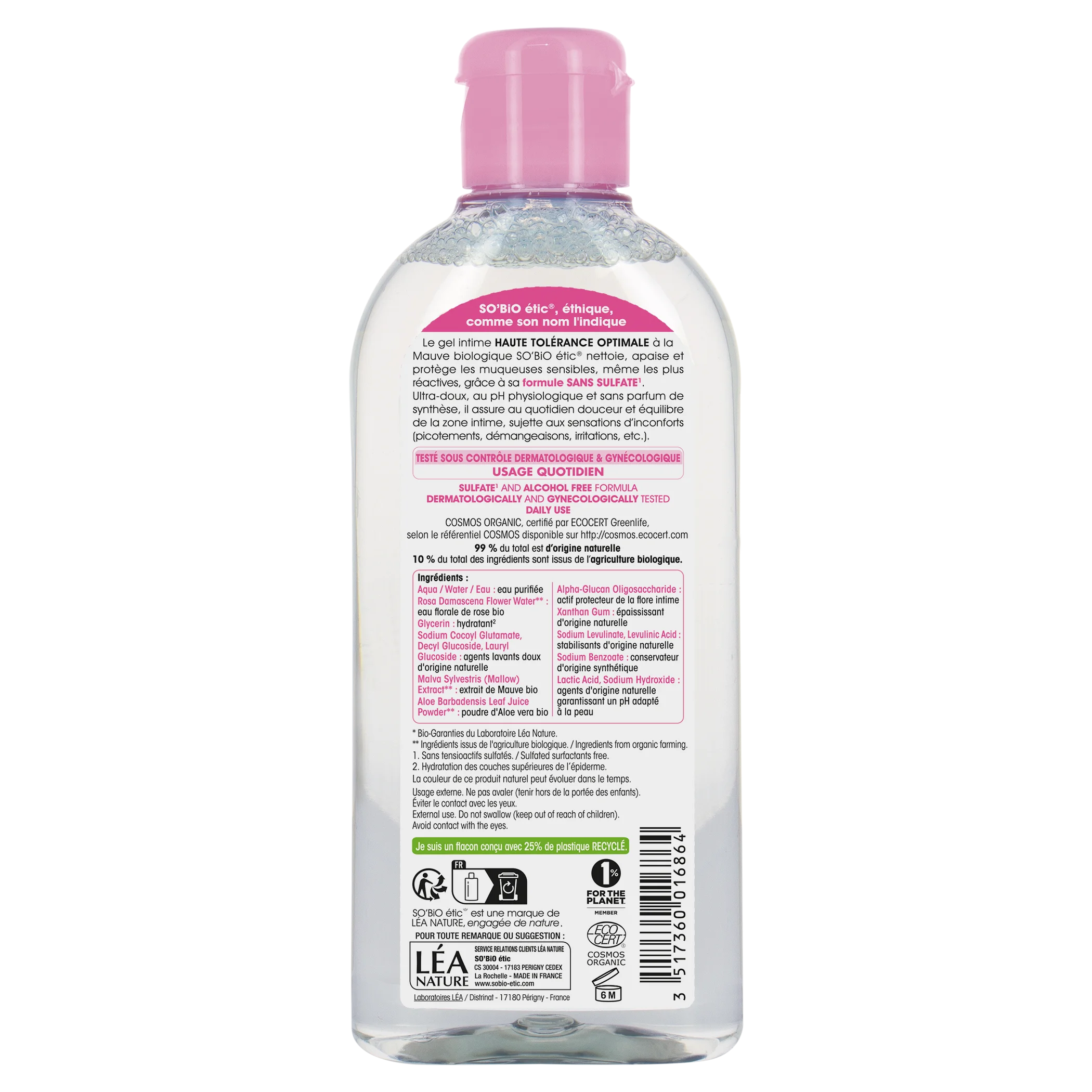 SO’BiO étic Hypoallergenes BIO-Intimpflege-Waschgel (200 ml) – mit Auszug aus Gemeiner Malve