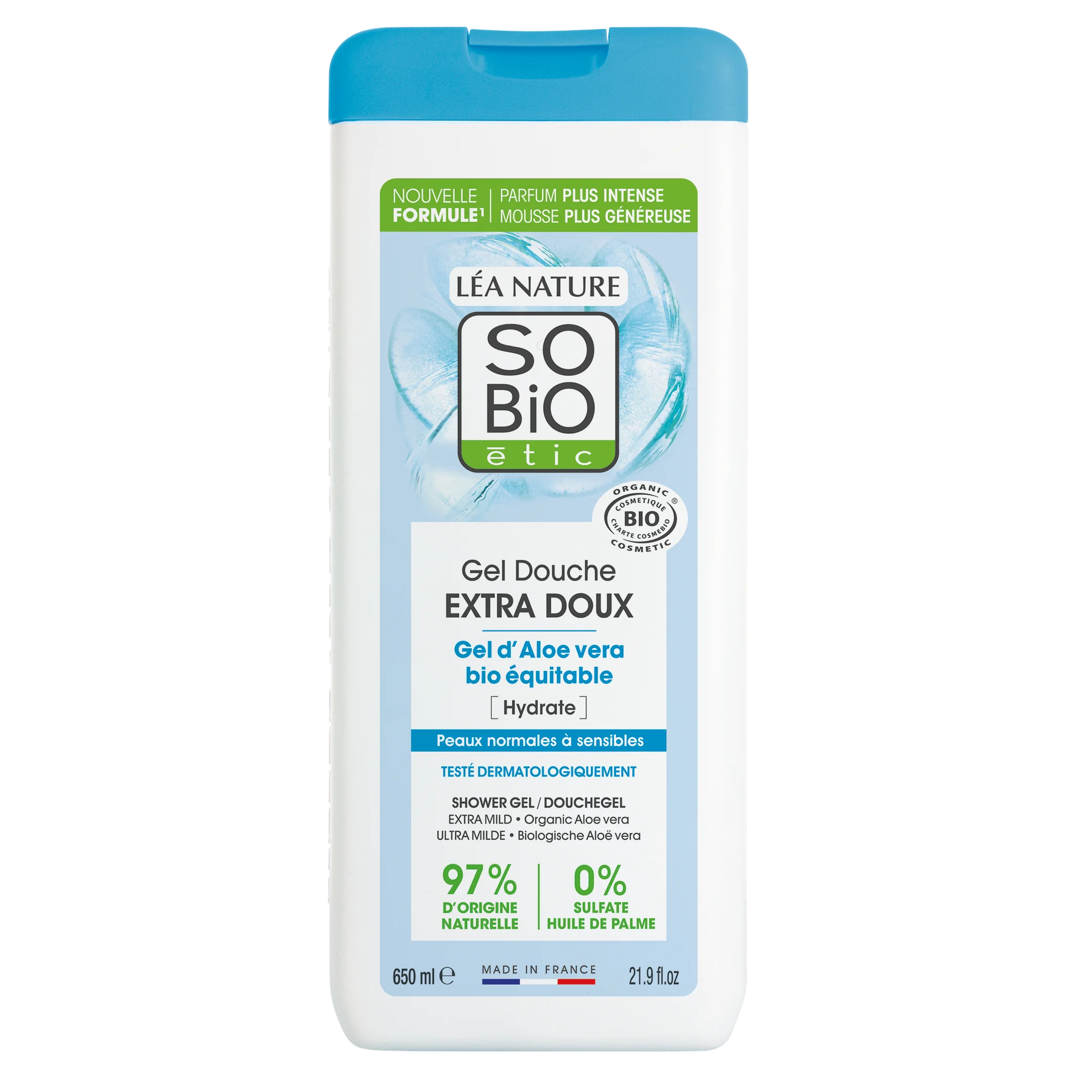 SO’BiO étic EXTRA SANFTES Duschgel mit Bio-Aloe vera (650 ml) – spendet intensive Feuchtigkeit