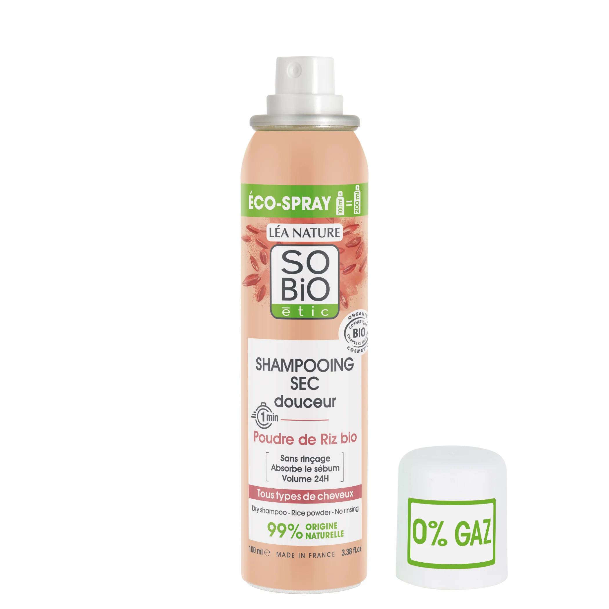 SO’BiO étic Sanftes Trockenshampoo-Spray für empfindliche Kopfhaut BIO (100 ml) – Volumen und sauberes Haar ohne Waschen