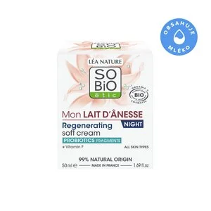 SO’BiO étic Regenerierende Nachtcreme mit Bio-Eselsmilch (50 ml) – geschlagene Textur