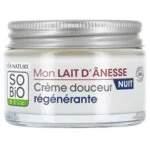 SO’BiO étic Regenerierende Nachtcreme mit Bio-Eselsmilch (50 ml) – geschlagene Textur