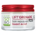 SO’BiO étic Nachtcreme gegen Falten mit aufhellender Wirkung Lift'Grenade BIO (50 ml) – mit Granatapfel