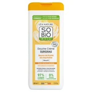 SO’BiO étic SURGRAS Duschcreme mit BIO-Sheabutter (650 ml) – ideal für trockene und empfindliche Haut