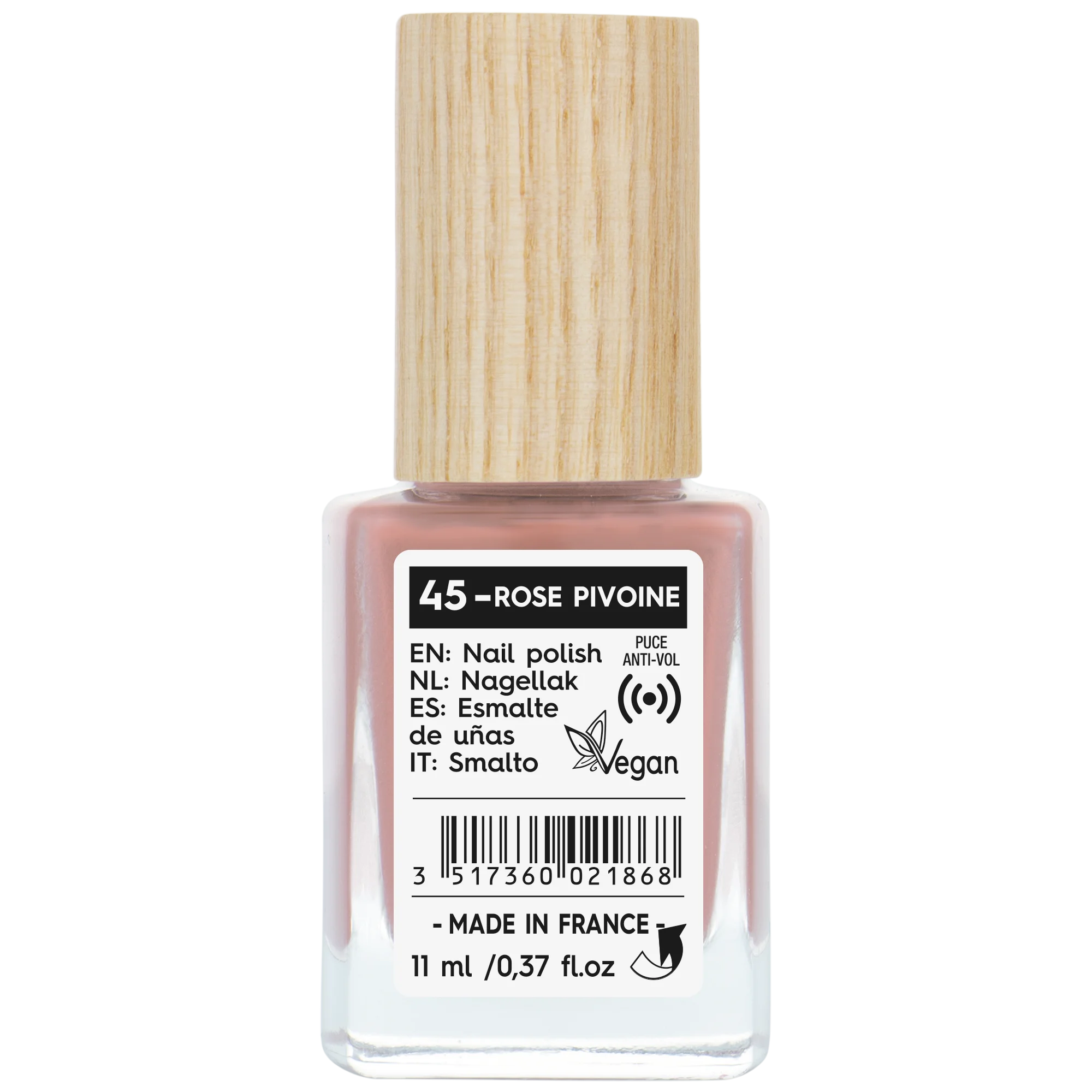 SO’BiO étic Nagellack – 45 Rosa Pfingstrose (11 ml) – mit strahlender und intensiver Farbe
