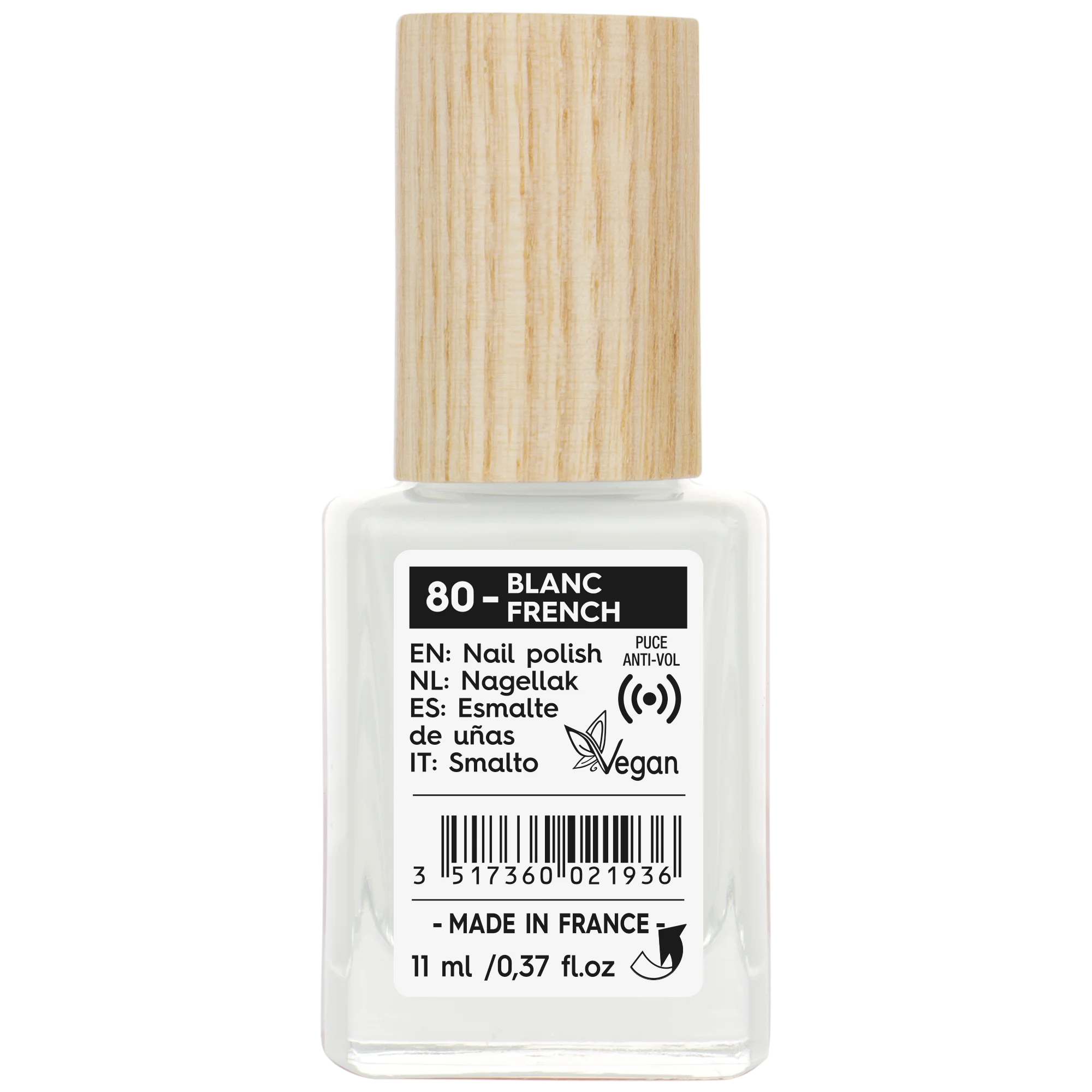 SO’BiO étic Nagellack - 80 Französisches Weiß (11 ml) - mit strahlender und intensiver Farbe