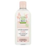 SO’BiO étic Reinigungsmilch mit BIO-Eselsmilch (200 ml) – entfernt sanft Make-up und Unreinheiten