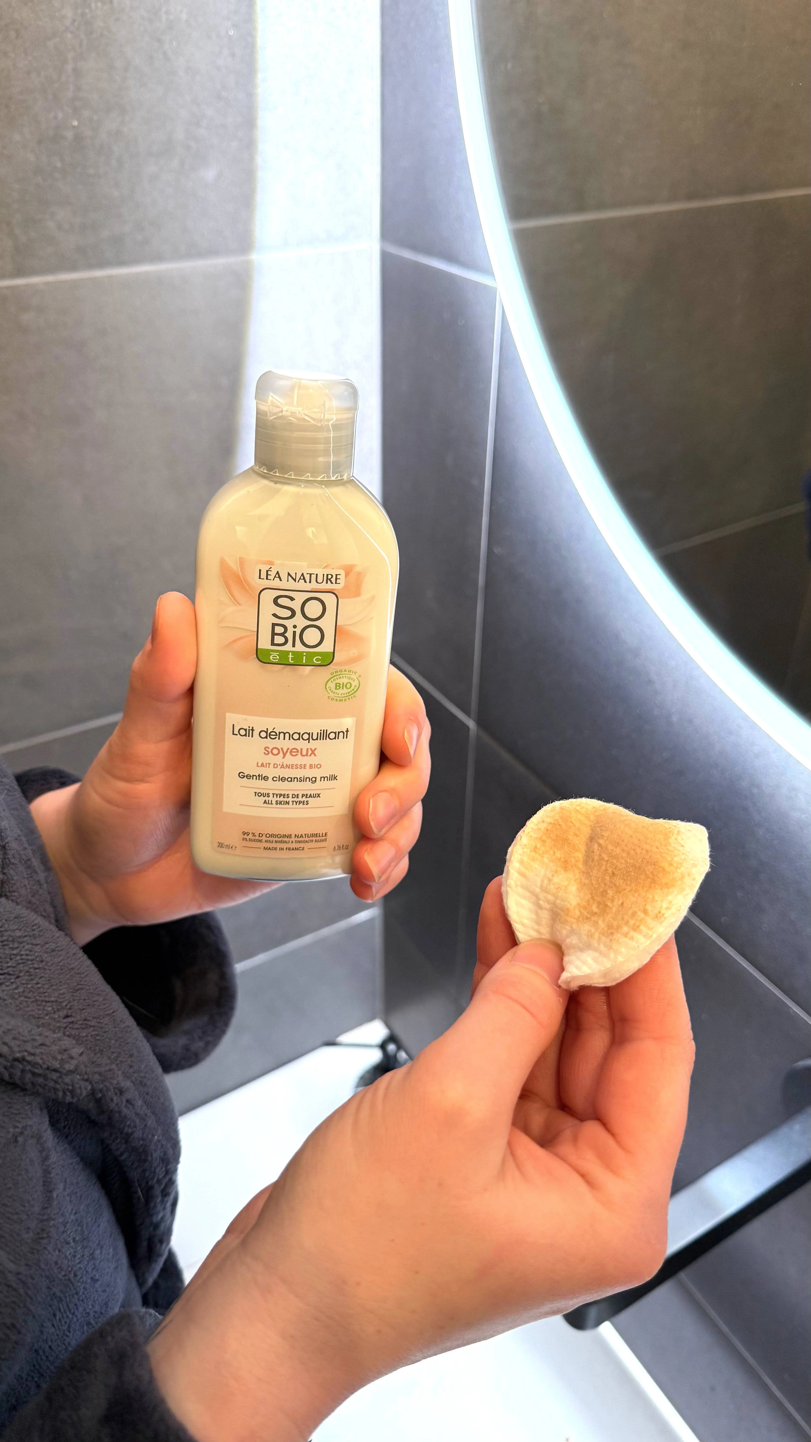 SO’BiO étic Reinigungsmilch mit BIO-Eselsmilch (200 ml) – entfernt sanft Make-up und Unreinheiten