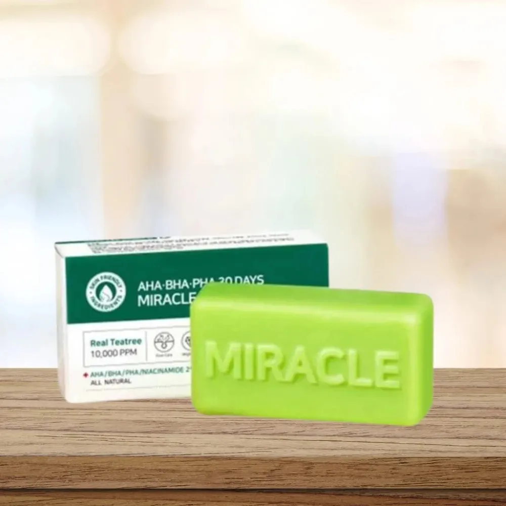 AHA BHA PHA 30 Days Miracle Cleansing Bar feste Seife für zu Akne neigende Haut mit AHA-, BHA- und PHA-Säuren 106 g