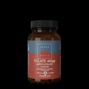 Terranova Health Folat (Methylfolat) 400 µg Komplex (50 Kapseln) – natürliche Form der Folsäure