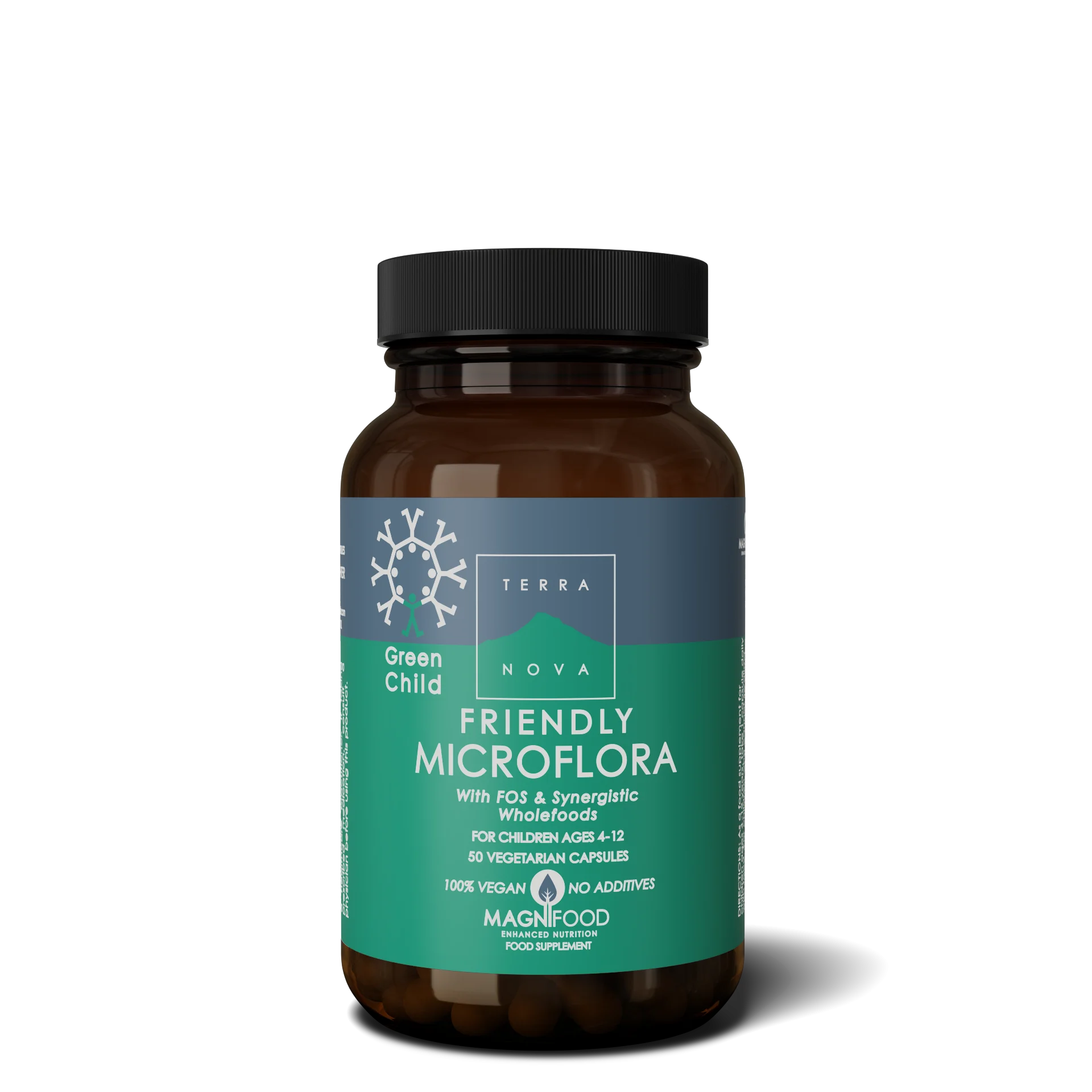Terranova Health Green Child Friendly Microflora (50 Kapseln) - geeignet für Kinder von 4 bis 12 Jahren