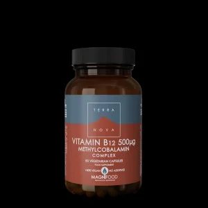 Terranova Health Vitamin B12 (Methylcobalamin) 500 µg Komplex (50 Kapseln) - gut resorbierbar