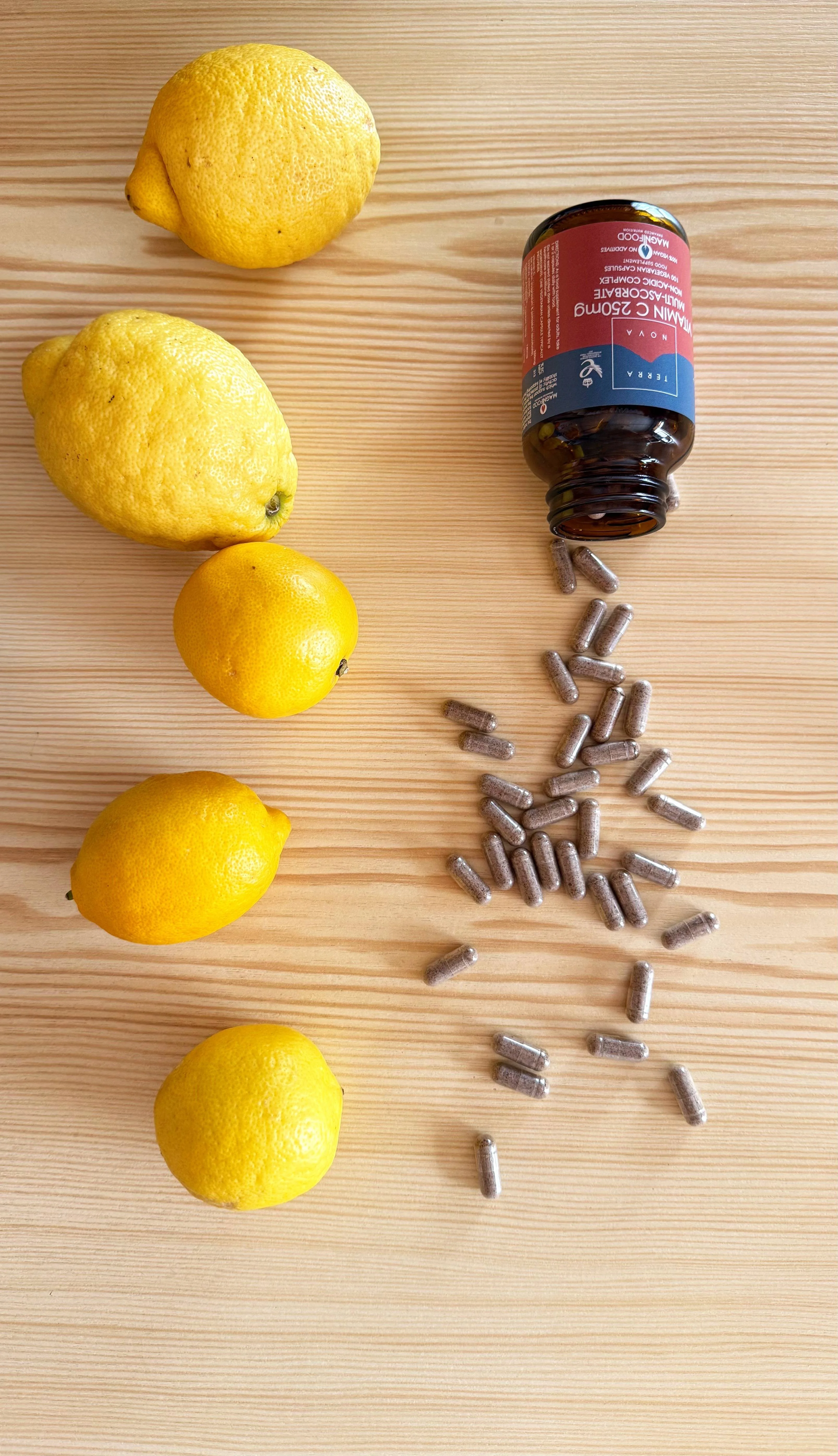 Terranova Health Vitamin C 250 mg Komplex 100 Kapseln - in Form mineralischer Ascorbate