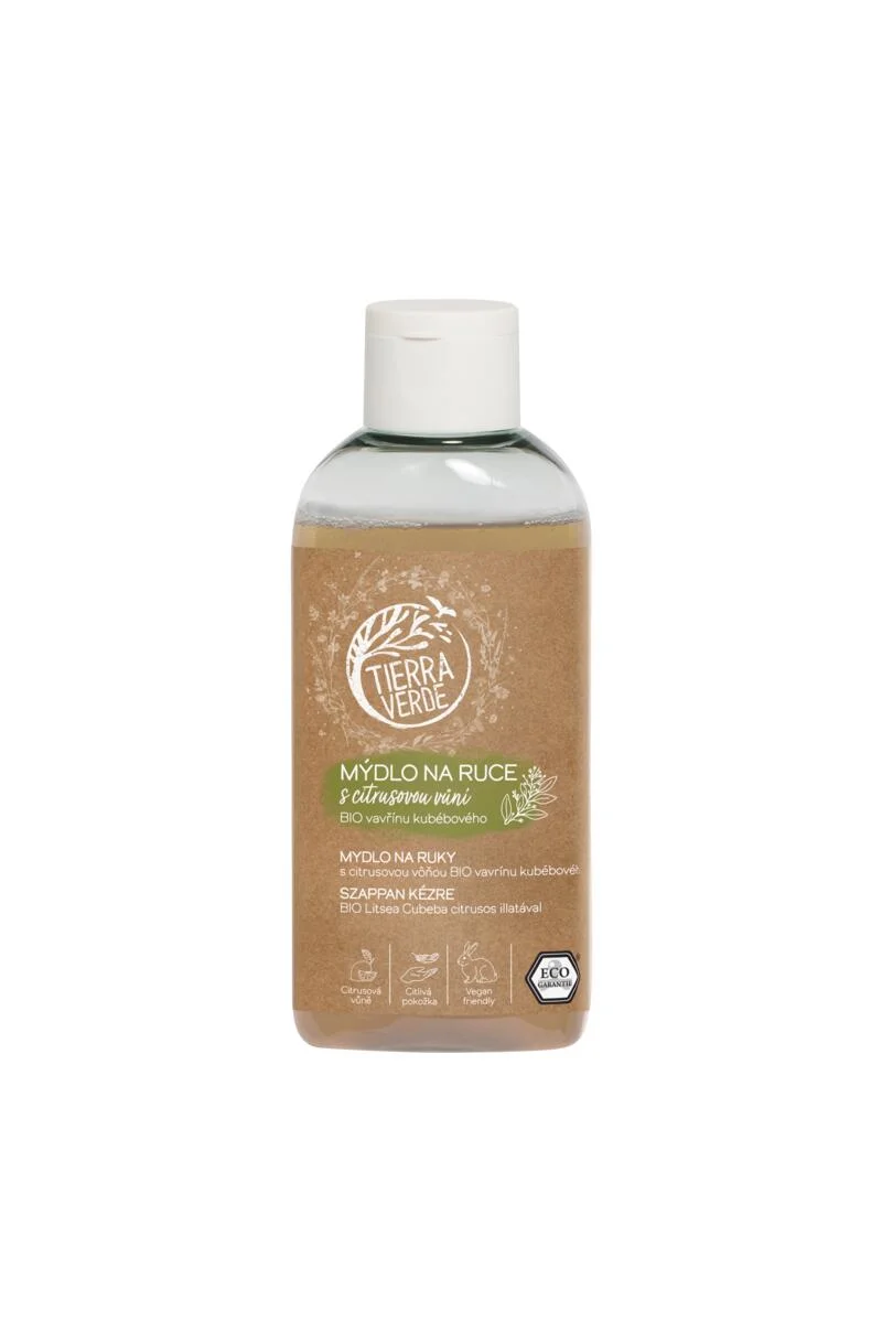 Tierra Verde Flüssige Handseife – BIO Lorbeer 100 ml – mit tschechischem Bio-Spitzwegerich