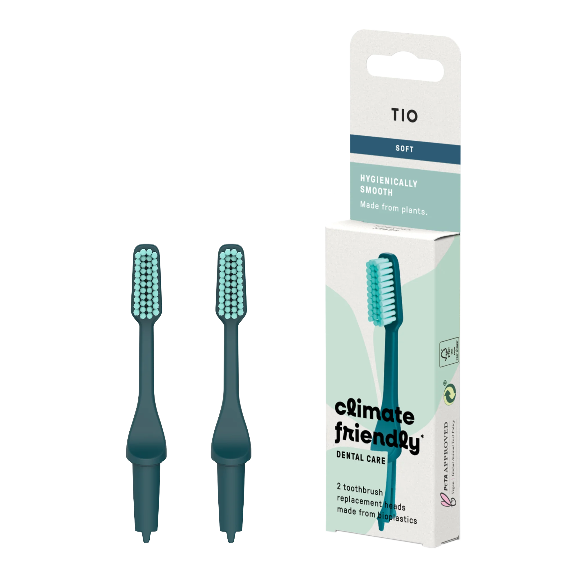 TIO TIOBRUSH Ersatzbürstenköpfe für Zahnbürste (soft) – Living Ocean – 2 St.