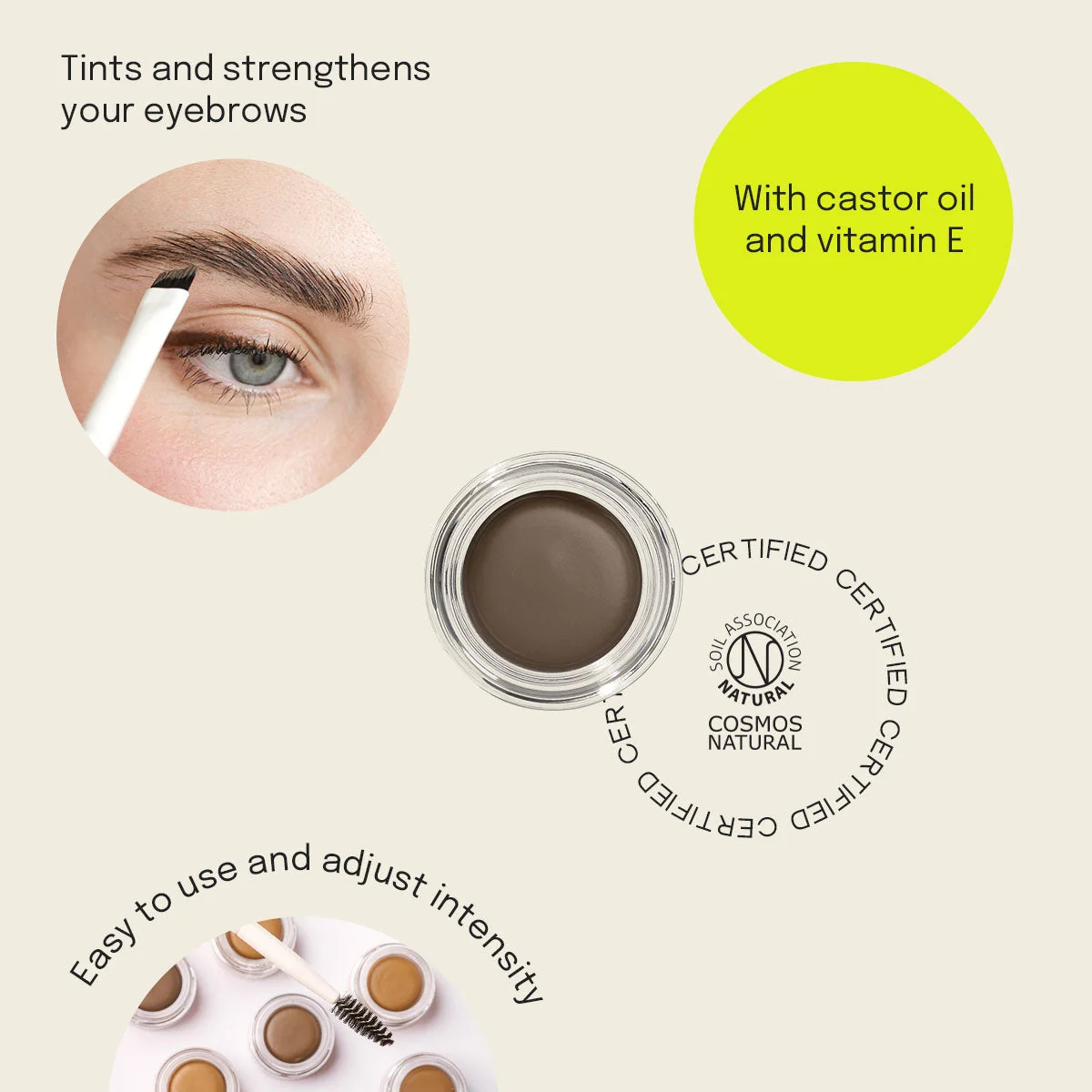 Uoga Uoga Cremige Augenbrauenpomade (2,5 ml) 792 Forest Path - Dark Brown - 3 Nuancen für optisch dichtere Augenbrauen