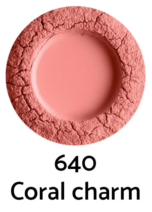 Uoga Uoga Mineralisches loses Puderrouge mit Bernstein (5 g) 6405 Coral Charm - natürliche Betonung der Wangen in 3 Farbtönen