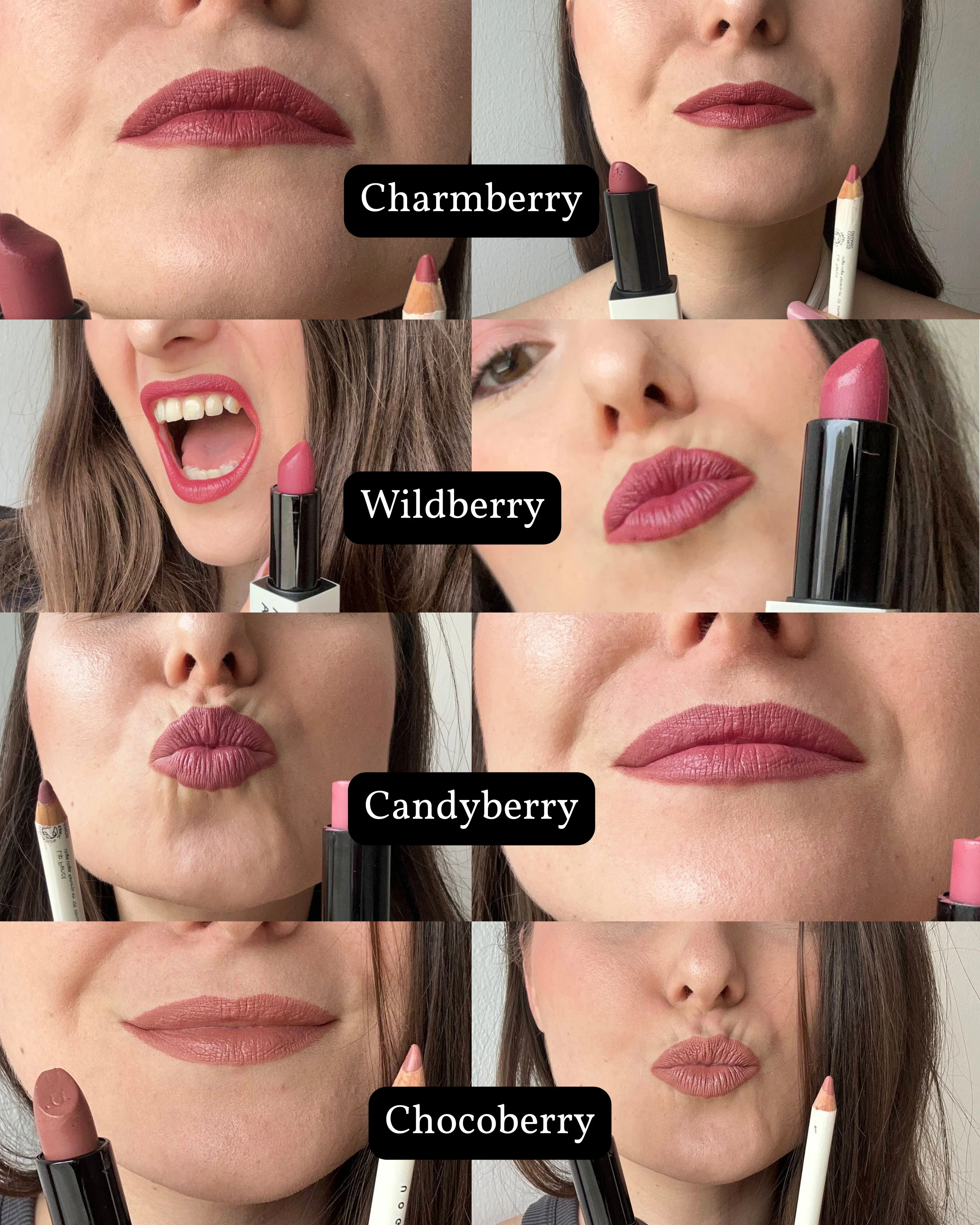 Uoga Uoga Pflegender Lippenstift (4 g) 614 Candyberry - 6 Farbtöne auf Mineralbasis