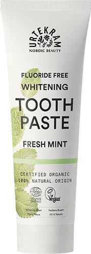 Urtekram Bleaching-Zahnpasta mit BIO-Minze (75 ml) – mit frischem Minzgeschmack