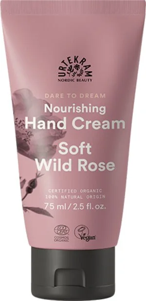 Urtekram Handcreme mit BIO-Hagebuttenrose (75 ml) – nährt, spendet Feuchtigkeit und regeneriert die Haut