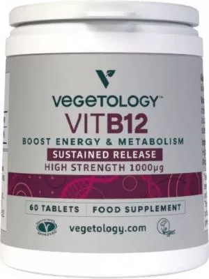 Vegetology Vegetology Vitamin B12 1000µg (Cyanocobalamin) allmähliche Freisetzung 60 Tabletten